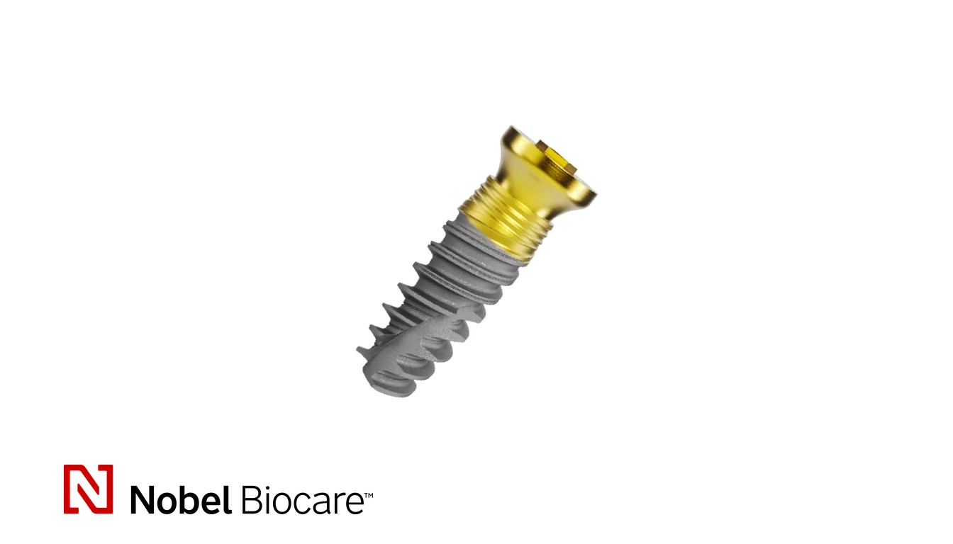 Implant dentar Nobel Biocare — fotografie de produs a producătorului (imagine editorială)